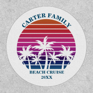 Beach Family Reunion Custom Pink Palm Tree Patch