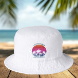 Beach Family Reunion Custom Pink Palm Trees Bucket Hat<br><div class="desc">Cool matching summer family vacation hats for a mom or sister to wear on an island cruise. Features beautiful palm trees in front of a pretty pink beach sunset. Perfect custom bucket hat for your trip to the sea.</div>