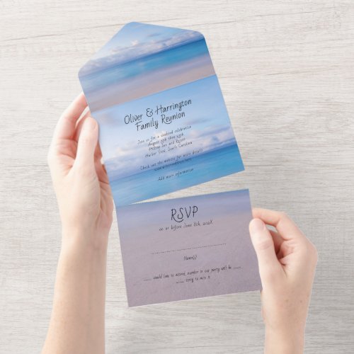 Beach Family Reunion Invitation With RSVP 