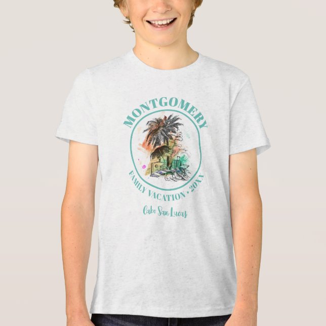 Beach Family Reunion Summer Vacation Tri-Blend Shirt (Front)