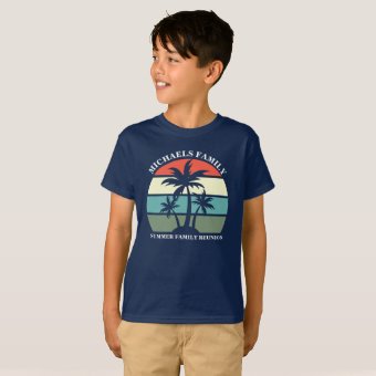 Beach Family Reunion Sunset Island Vacation Kids T-Shirt | Zazzle