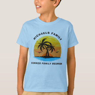 Beach Family Reunion Sunset Island Vacation Kids  T-Shirt