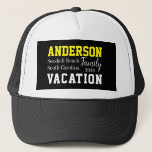 Beach Family Vacation Summer Typography Trucker Hat