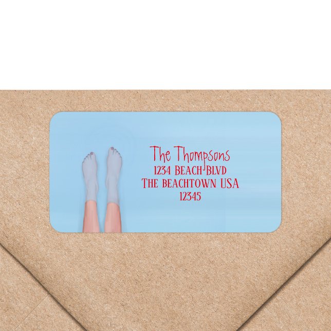 Beach Feet Ocean Blue Return Address Label (Creator Uploaded)
