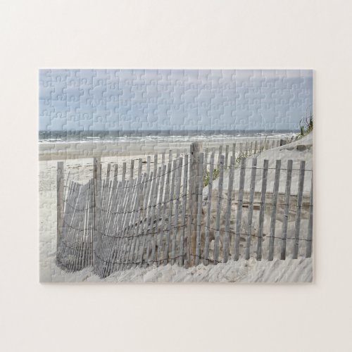 Beach fence and sand dune at the beach jigsaw puzzle