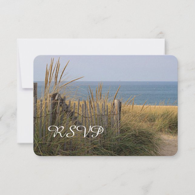 Beach fence and sand dune RSVP Card (Front)