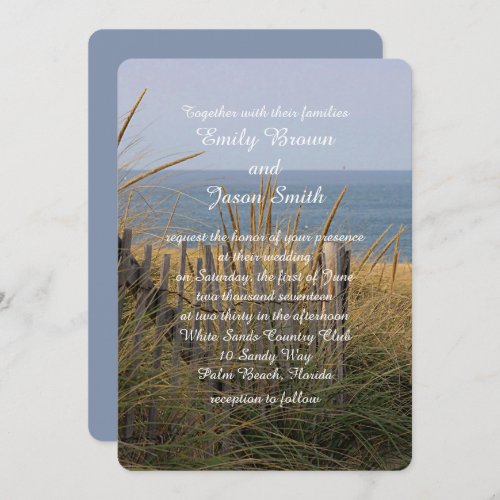 Beach fence in the sand dunes invitation
