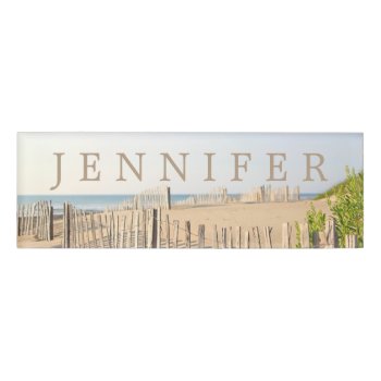 Beach Fence Magnetic Name Tag by CarriesCamera at Zazzle