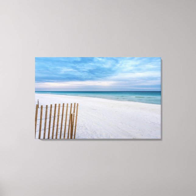 Beach Fence Morning Destin Florida Canvas Print (Front)