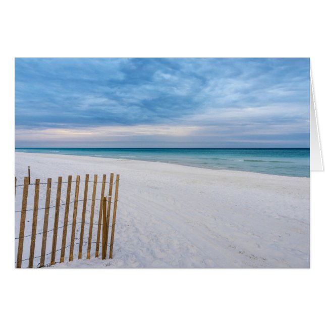 Beach Fence Morning Destin Florida Greeting Card (Front Horizontal)