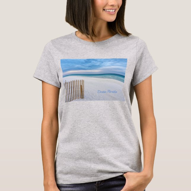 Beach Fence Morning Destin Florida T-Shirt (Front)