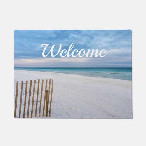 Beach Fence Morning Destin Florida Welcome Doormat