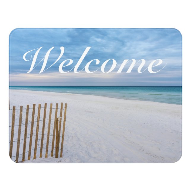 Beach Fence Morning Destin Florida Welcome Sign (Contemporary Front)