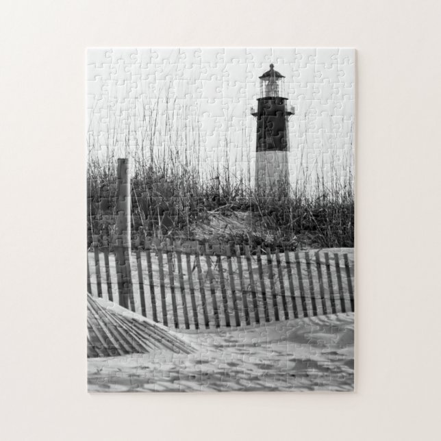 Beach Fences And Lighthouse Jigsaw Puzzle (Vertical)
