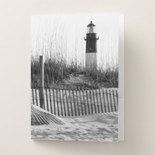 Beach Fences And Lighthouse Pocket Folder