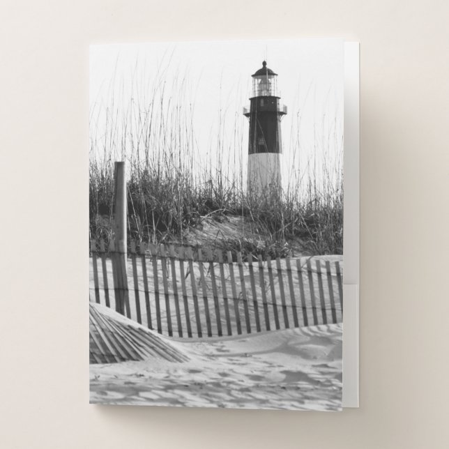 Beach Fences And Lighthouse Pocket Folder (Front)