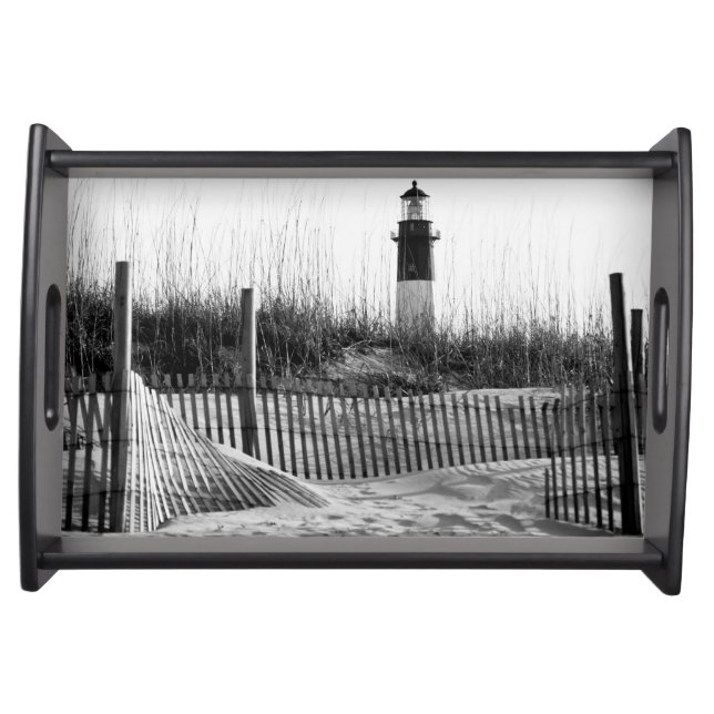 Beach Fences And Lighthouse Serving Tray (Front)