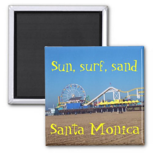Beach Ferris Wheel Santa Monica California Pier Magnet