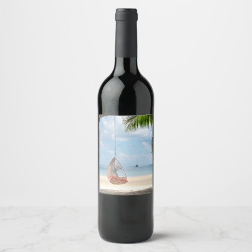 beach fiesta wine label