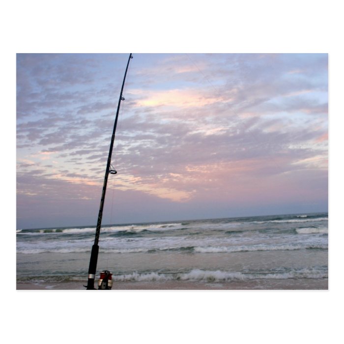 Beach Fishing at Sunset Postcards