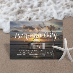 Beach Fishing Retirement Party Invitation