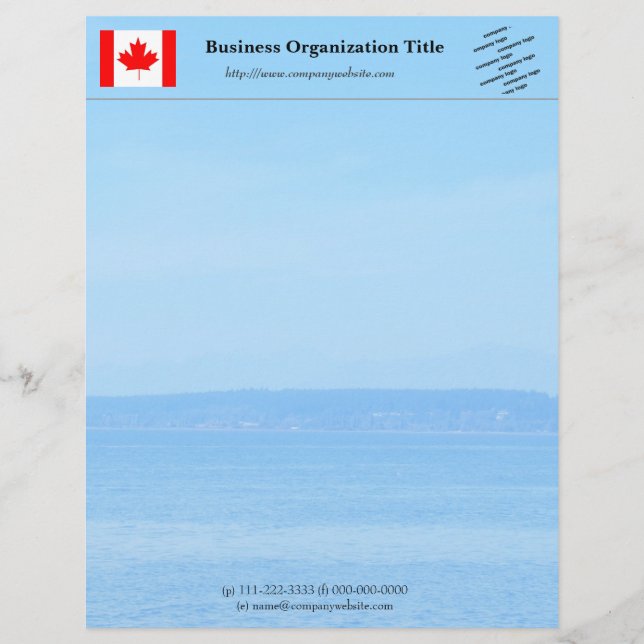 Beach,flag or logo international business letterhead (Front)