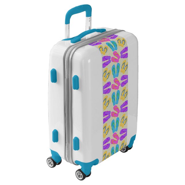 Beach flip flop pattern Ugo luggage suitcase (Rotated Left)