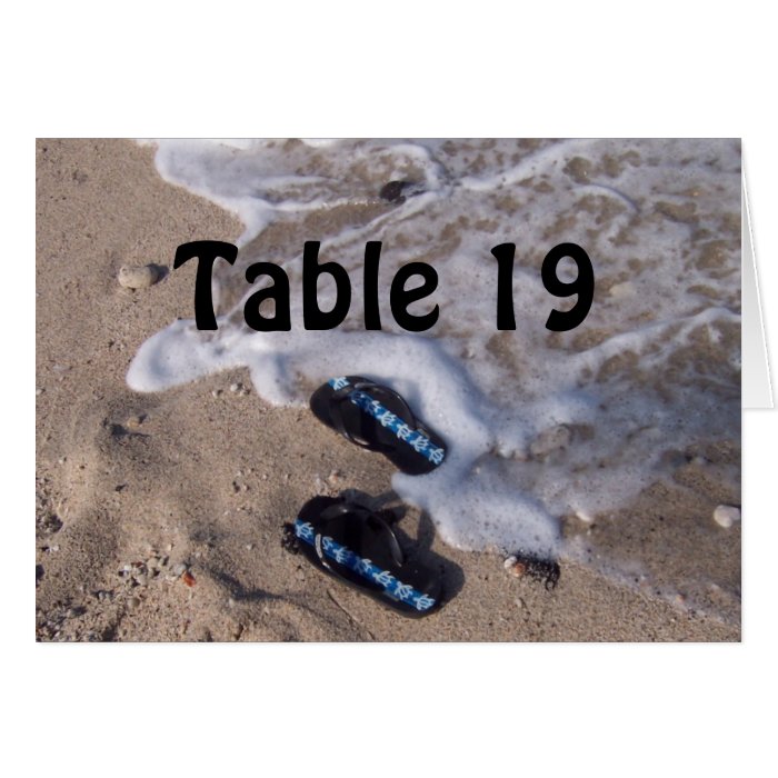 Beach Flip Flop Sandals Table Number Card Card