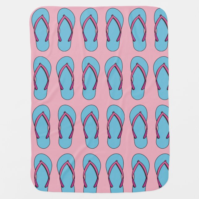 Beach Flip Flops Baby Blanket (Front)