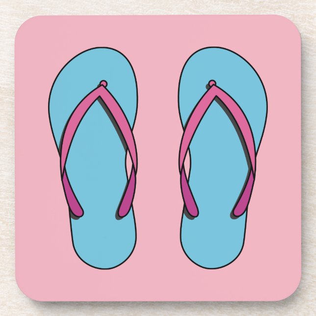 Beach Flip Flops Beverage Coaster (Front)
