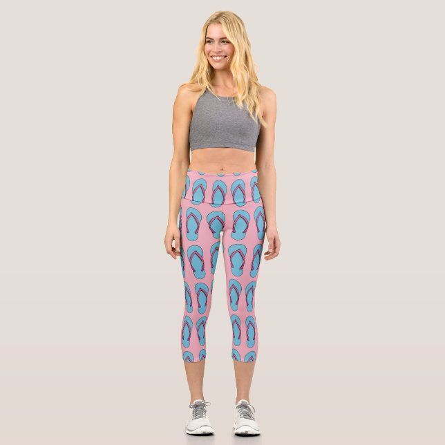 Beach Flip Flops Capri Leggings (Front)