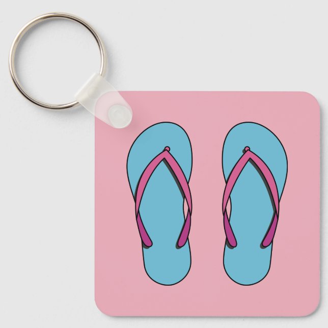 Beach Flip Flops Keychain (Front)