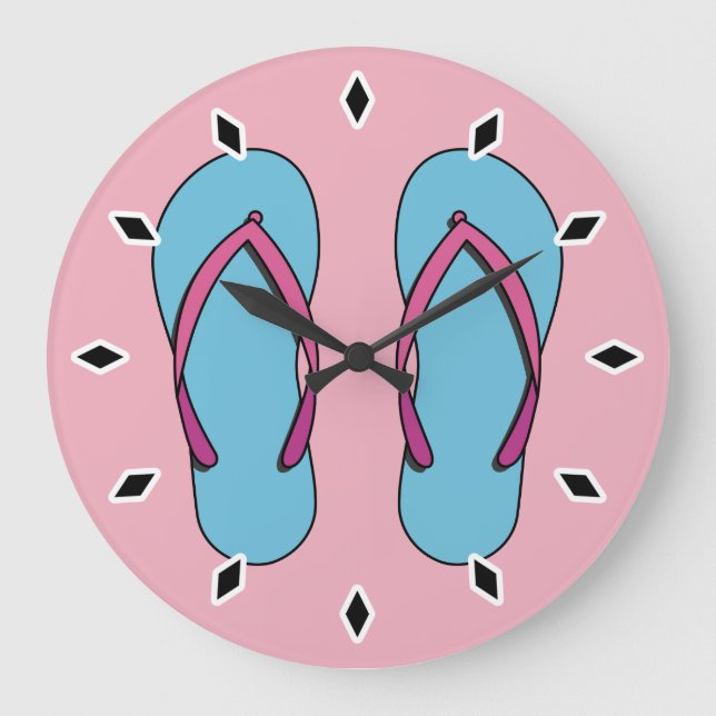 Beach Flip Flops Large Clock (Front)