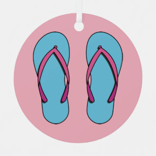 Beach Flip Flops Metal Ornament