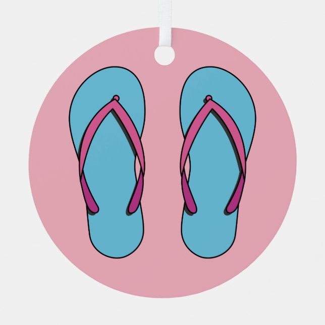 Beach Flip Flops Metal Ornament (Front)
