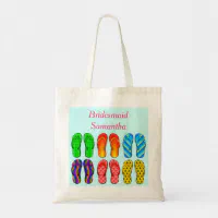 Bridesmaid totes with flip deals flops