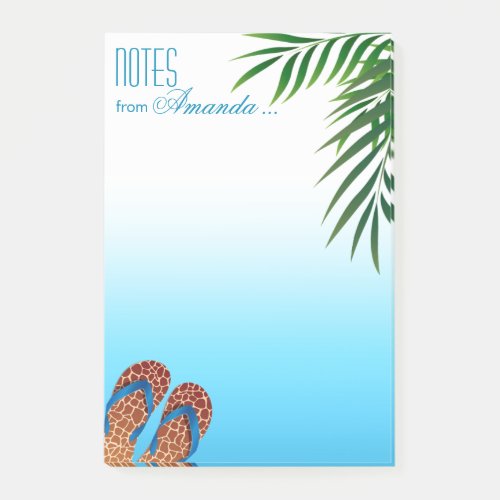 Beach Flip Flops Personalized Post_it Notes