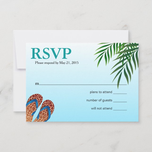 Beach Flip Flops RSVP Card (Front)