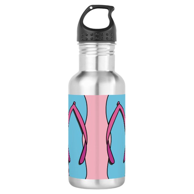 Beach Flip Flops Stainless Steel Water Bottle (Front)