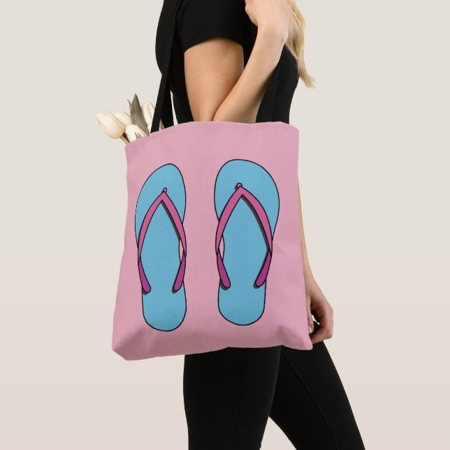 Beach Flip Flops Tote Bag (Close Up)