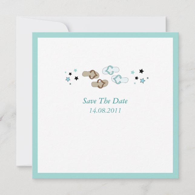 Beach Flip Flops Wedding Save the Date (Front)