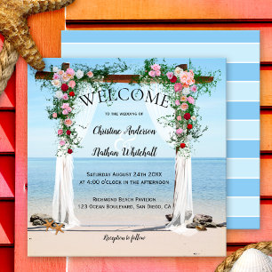 Beach Floral Arbor Wedding Invitation
