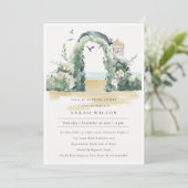 Beach Floral Arch Botanical Bridal Shower Invite (Standing Front)