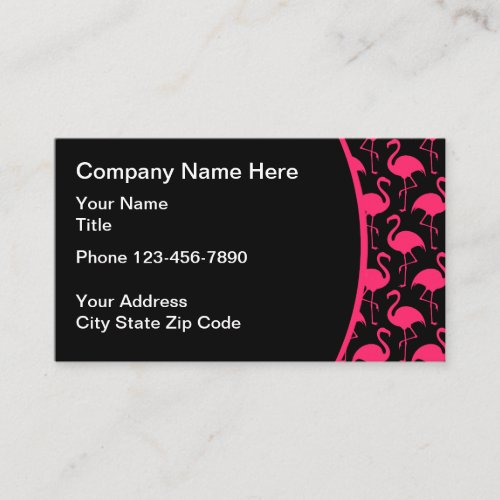Beach Florida Pink Flamingo Pattern Business Card