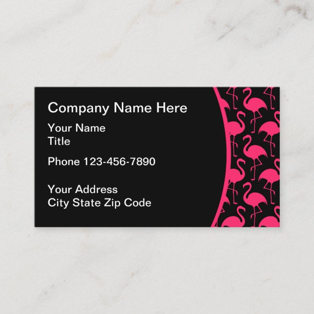 Beach Florida Pink Flamingo Pattern Business Card (Front)