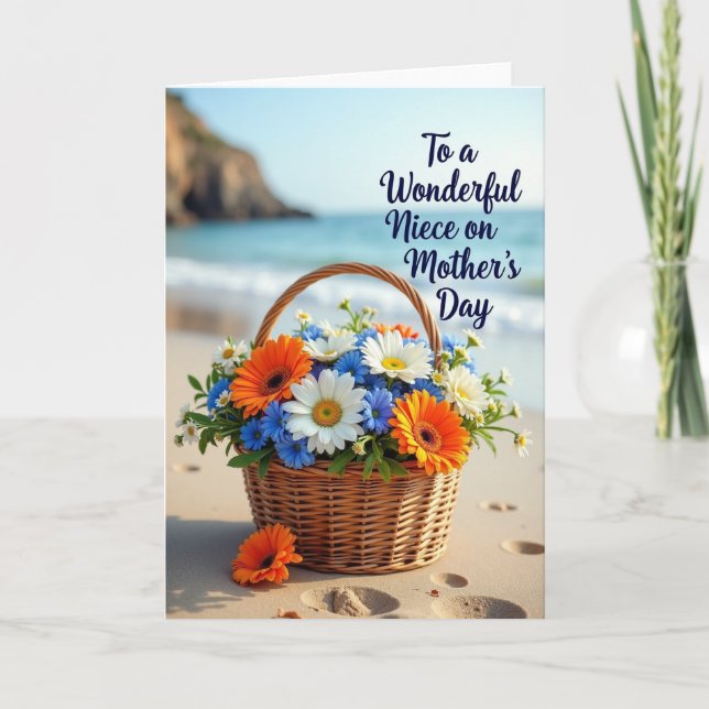 Beach Flower Mothers Day Card (Front)