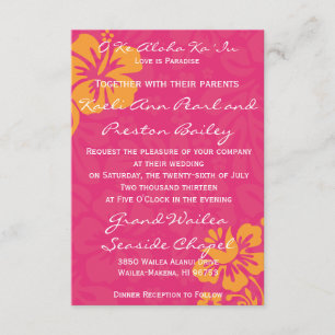 Beach Flowers - Azalea/Orange (5x7) Invitation