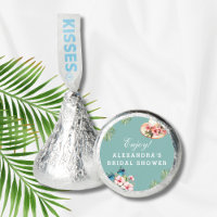 Beach Flowers Blue Tropical Bridal Shower Favor