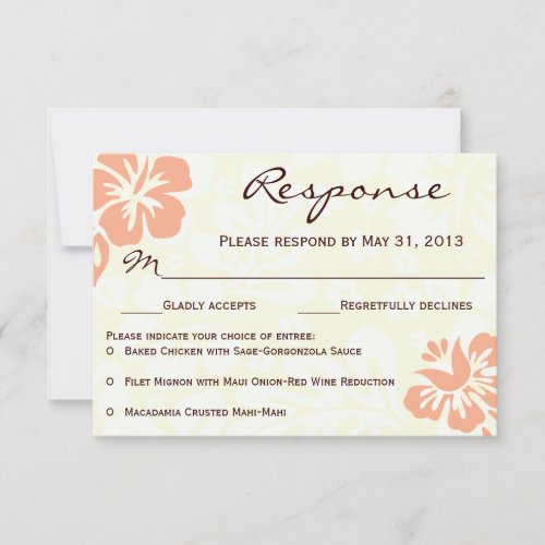 Beach Flowers RSVP - Coral