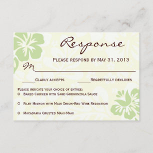 Beach Flowers RSVP - Green